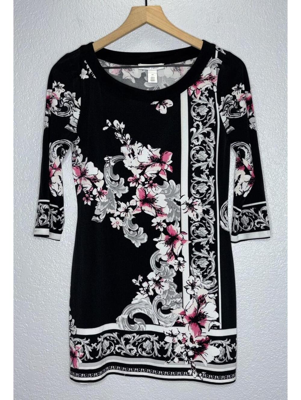 White House Black Market Floral Mini Dress Tunic Size XS
